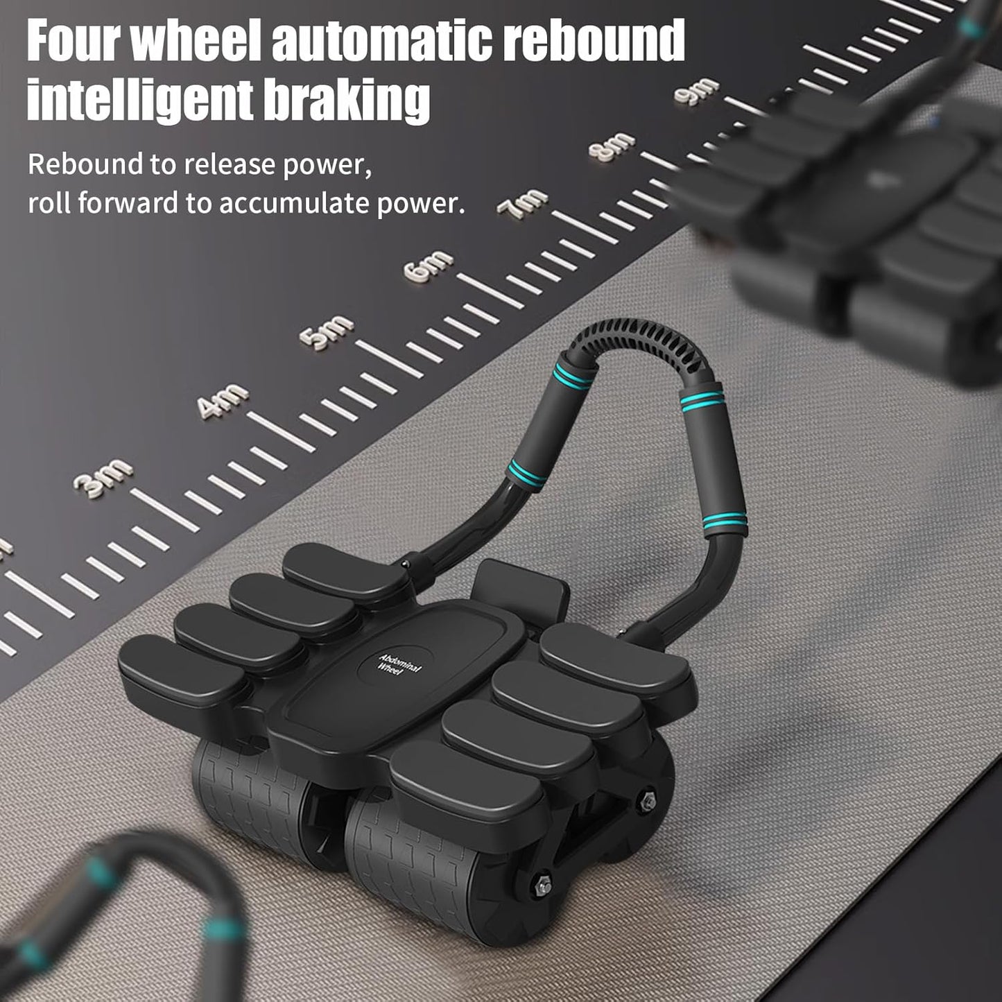 Fitness Care Automatic Rebound Abdominal Wheel With 8 Elbow Supports (1 Pc)